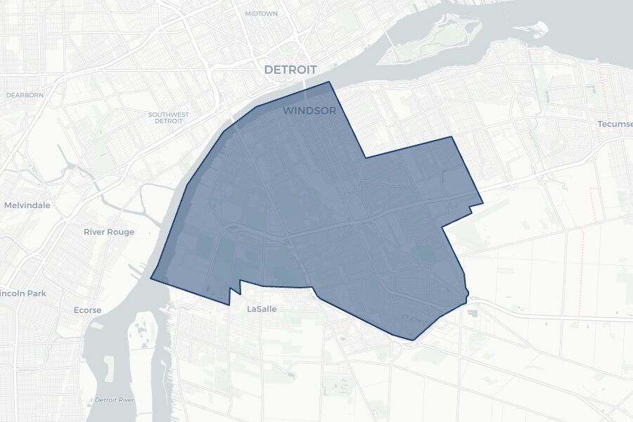 Windsor West 2025 federal election riding boundaries map